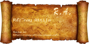Rónay Attila névjegykártya