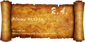 Rónay Attila névjegykártya